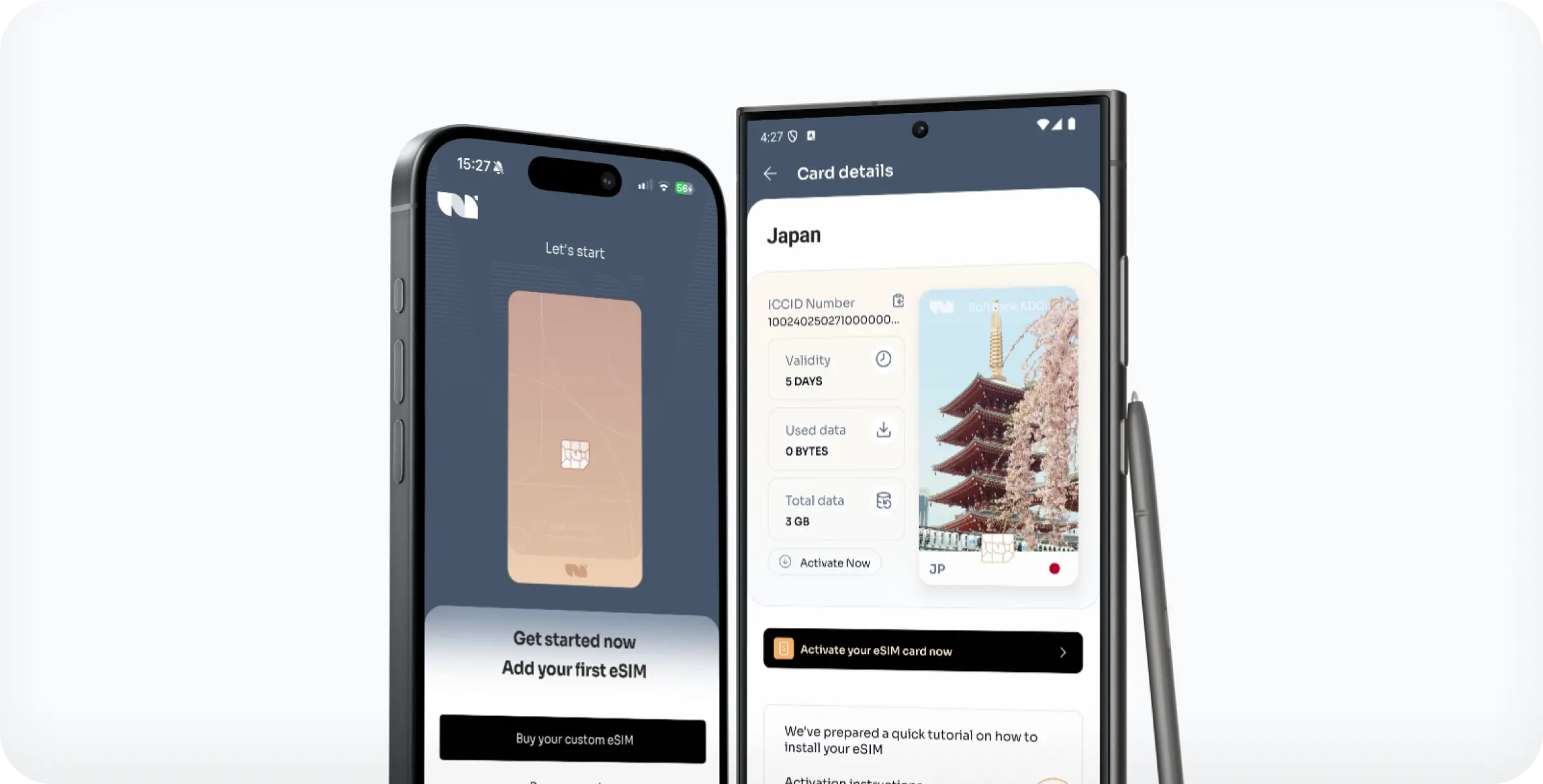 Installing Nimbus eSIM at home over Wi-Fi before travel